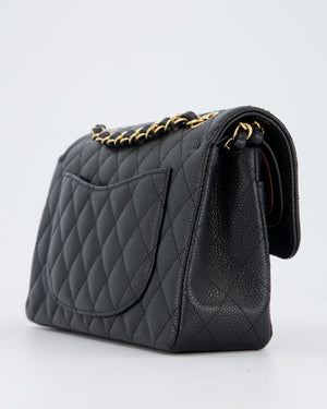 Chanel Black Small Classic Double Flap Bag in Caviar Leather with Gold Hardware