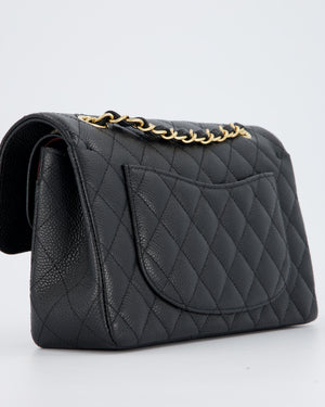 Chanel Black Small Classic Double Flap Bag in Caviar Leather with Gold Hardware