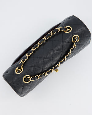 Chanel Black Small Classic Double Flap Bag in Caviar Leather with Gold Hardware