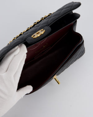 Chanel Black Small Classic Double Flap Bag in Caviar Leather with Gold Hardware