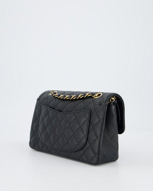 Chanel Black Small Classic Double Flap Bag in Caviar Leather with Gold Hardware
