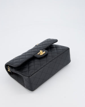 Chanel Black Small Classic Double Flap Bag in Caviar Leather with Gold Hardware