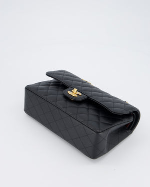 Chanel Black Small Classic Double Flap Bag in Caviar Leather with Gold Hardware