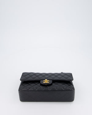 Chanel Black Classic Medium Double Flap Bag in Caviar Leather with Gold Hardware