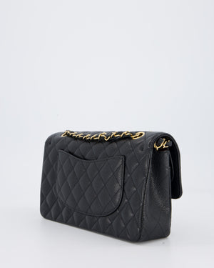 Chanel Black Classic Medium Double Flap Bag in Caviar Leather with Gold Hardware