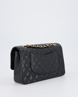 Chanel Black Classic Medium Double Flap Bag in Caviar Leather with Gold Hardware