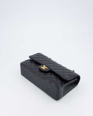 Chanel Black Classic Medium Double Flap Bag in Caviar Leather with Gold Hardware