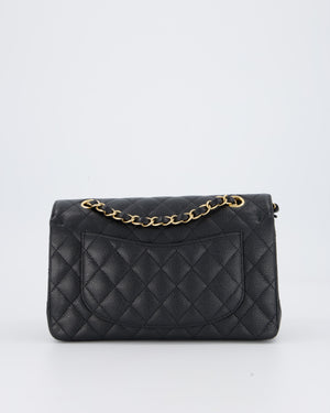 Chanel Black Small Classic Double Flap Bag in Caviar Leather with Gold Hardware