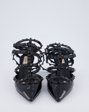Valentino Black Patent Rockstud Kitten Heels Size EU 38