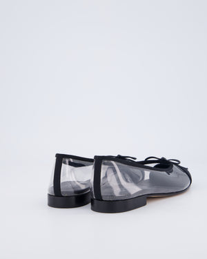 Chanel Black Perspex CC Ballet Flats Size EU 38.5
