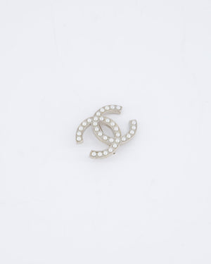 Chanel 13/A Silver Pearl CC Brooch