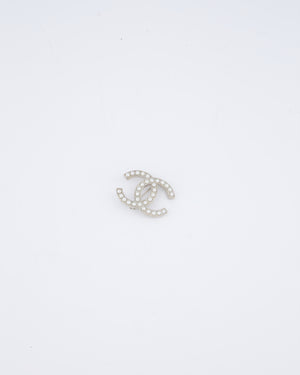 Chanel 13/A Silver Pearl CC Brooch