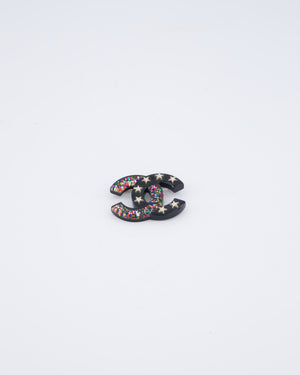 Chanel 17/C Black Resin Glitter Star Brooch