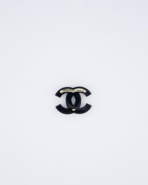 Chanel 17/C Black Resin Glitter Star Brooch