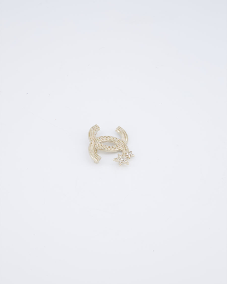 Chanel 23/B Gold CC Shooting Star Brooch