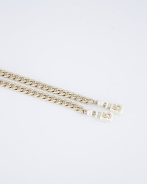 Chanel 23/S Champagne Gold CC No5 Chain Necklace