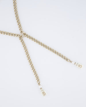 Chanel 23/S Champagne Gold CC No5 Chain Necklace