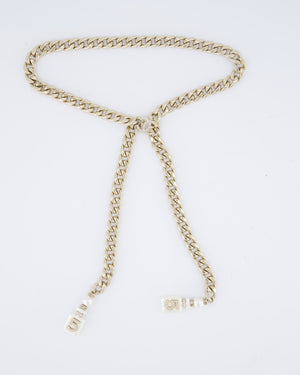 Chanel 23/S Champagne Gold CC No5 Chain Necklace