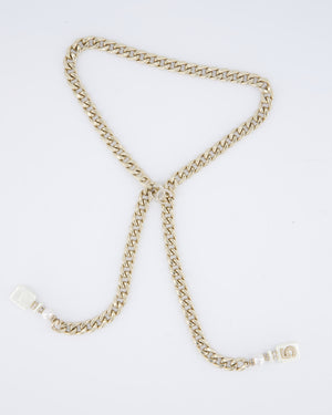 Chanel 23/S Champagne Gold CC No5 Chain Necklace