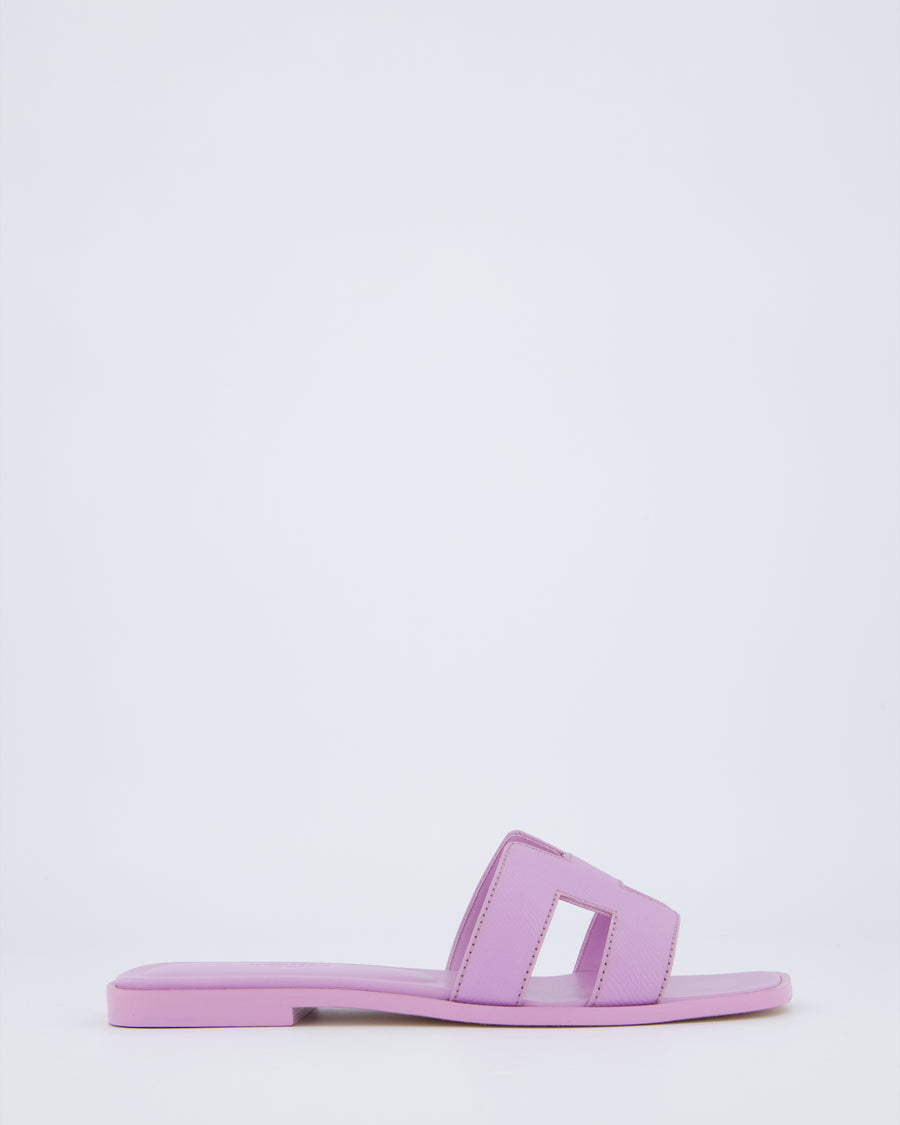 *HOT COLOUR* Hermès Amethyst Pastel Lilac Oran Sandals Size EU 37
