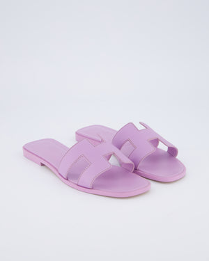 *HOT COLOUR* Hermès Amethyst Pastel Lilac Oran Sandals Size EU 37