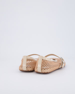 Alaia Beige Mesh, Patent Leather Ballet Flats Size EU 37 RRP £690