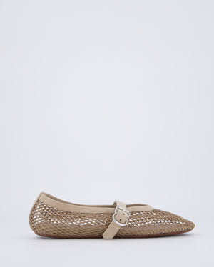 Alaia Beige Suede Mesh Ballet Flats Size EU 37 RRP £690