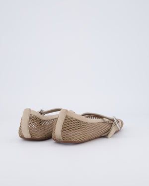 Alaia Beige Suede Mesh Ballet Flats Size EU 37 RRP £690