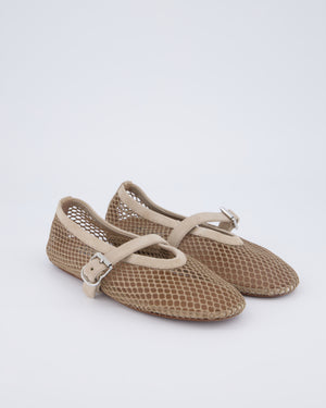 Alaia Beige Suede Mesh Ballet Flats Size EU 37 RRP £690
