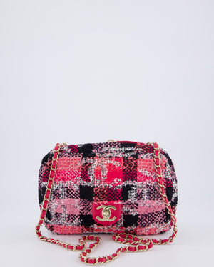 Chanel Pink & Black Coco Beach Convertible CC Flap Tote Bag with Champagne Gold Hardware