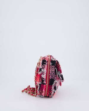 Chanel Pink & Black Coco Beach Convertible CC Flap Tote Bag with Champagne Gold Hardware