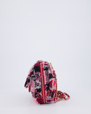 Chanel Pink & Black Coco Beach Convertible CC Flap Tote Bag with Champagne Gold Hardware