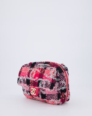 Chanel Pink & Black Coco Beach Convertible CC Flap Tote Bag with Champagne Gold Hardware