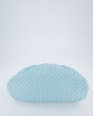 Bottega Veneta Pastel Blue Intrecciato Leather Clutch Bag