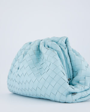 Bottega Veneta Pastel Blue Intrecciato Leather Clutch Bag