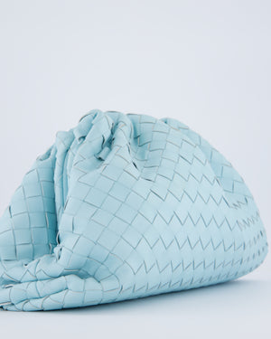 Bottega Veneta Pastel Blue Intrecciato Leather Clutch Bag