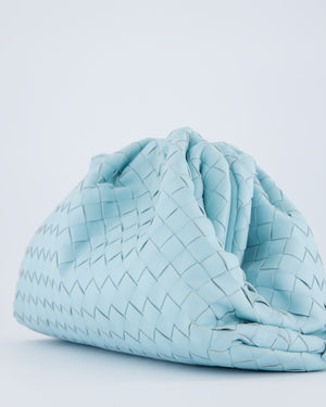 Bottega Veneta Pastel Blue Intrecciato Leather Clutch Bag