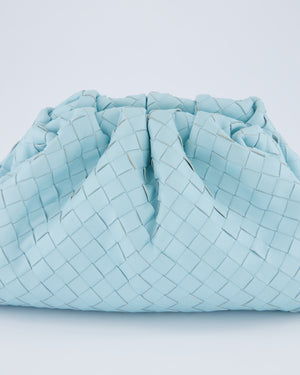 Bottega Veneta Pastel Blue Intrecciato Leather Clutch Bag
