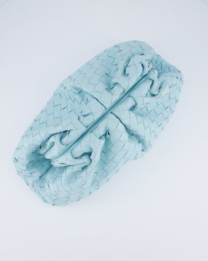 Bottega Veneta Pastel Blue Intrecciato Leather Clutch Bag