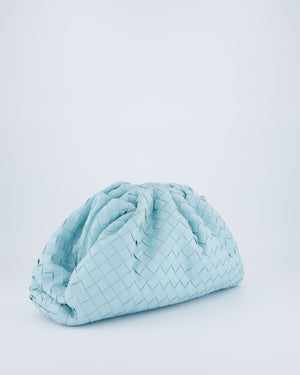 Bottega Veneta Pastel Blue Intrecciato Leather Clutch Bag