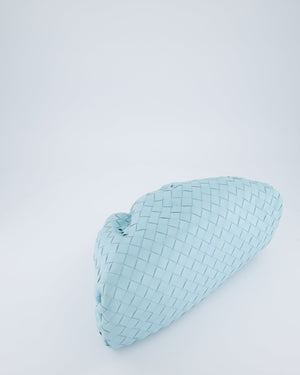 Bottega Veneta Pastel Blue Intrecciato Leather Clutch Bag