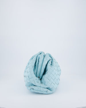 Bottega Veneta Pastel Blue Intrecciato Leather Clutch Bag