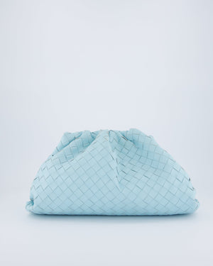 Bottega Veneta Pastel Blue Intrecciato Leather Clutch Bag