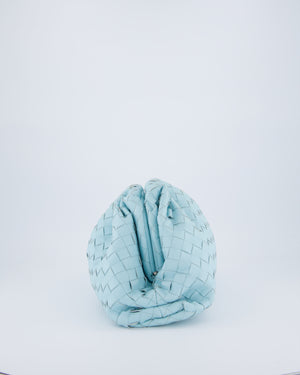 Bottega Veneta Pastel Blue Intrecciato Leather Clutch Bag