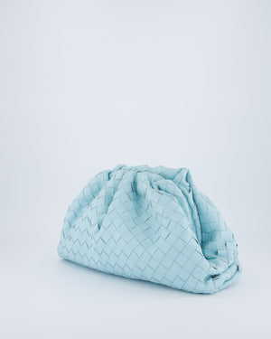 Bottega Veneta Pastel Blue Intrecciato Leather Clutch Bag