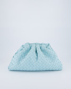 Bottega Veneta Pastel Blue Intrecciato Leather Clutch Bag