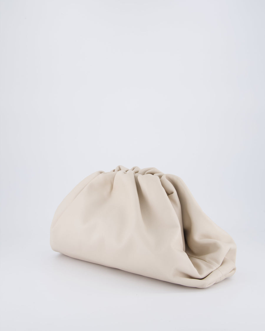 Bottega Veneta Cream Leather Clutch Bag