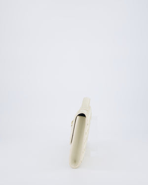 Bottega Veneta Sea Salt Andiamo Intrecciato Leather Clutch Bag with Gold Hardware RRP £2,850