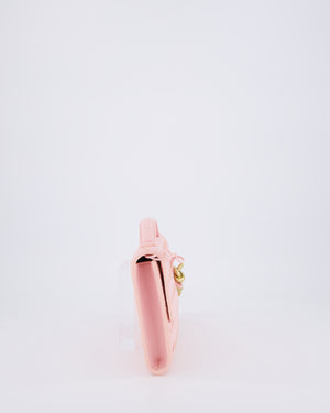 Bottega Veneta Pastel Pink Andiamo Intrecciato Leather Clutch Bag