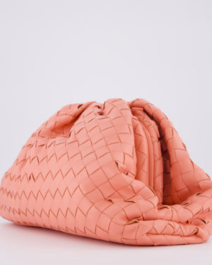 Bottega Veneta Pink Intrecciato Leather Pouch Bag